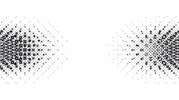 Multicolor Halftone Transition White Black — Stock Video