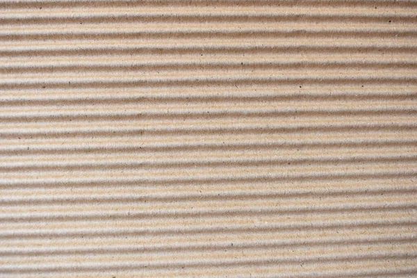 Brown Color Corrugated Cardboard Box Textured Background Horizontal Ridges — Stock Photo, Image