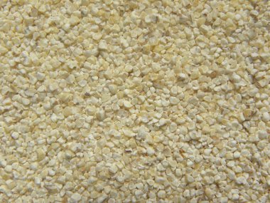 Çiğ kurutulmuş arpa taneleri.