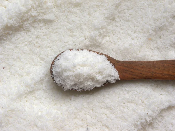 White Color Raw Dry Desiccated Coconut — Stock Photo, Image