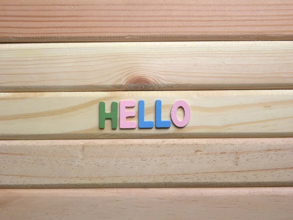 Word Hello Wood Background — Stock Photo, Image