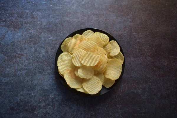 Crispy Corrugated Potato Chips Snack Food — Stock Photo, Image