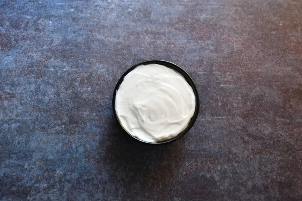 Delicious Fresh Plain Vegan Mayonnaise — Stock Photo, Image