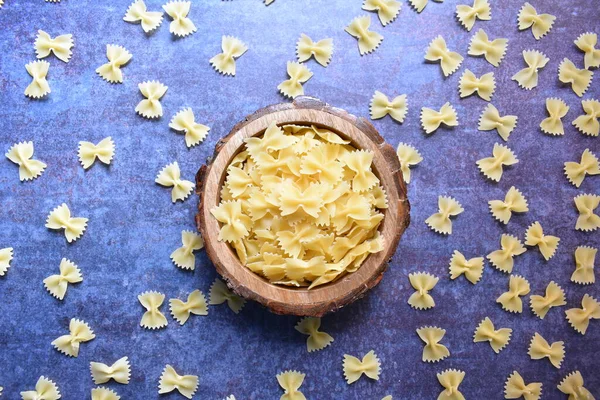 Raw dry Bow tie pasta