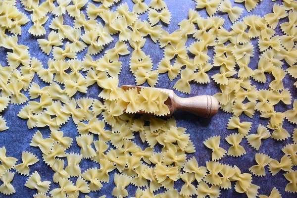 Raw dry Bow tie pasta