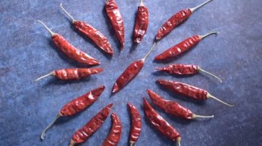 Kırmızı renk tamamen kurutulmuş kırmızı biber.