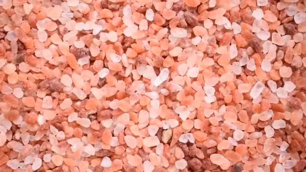 Syrová Celá Sušená Himálajská Růžová Kamenitá Sůl — Stock video