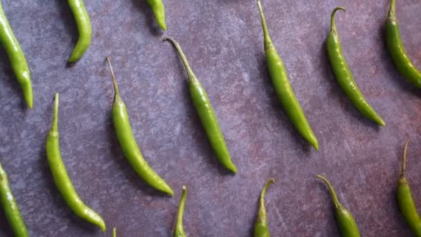 Chile Verde Fresco Entero Crudo — Vídeos de Stock