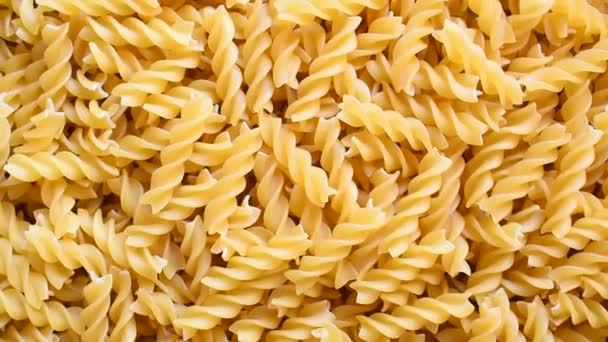 Raw Whole Dried Fusilli Pasta — Stock Video