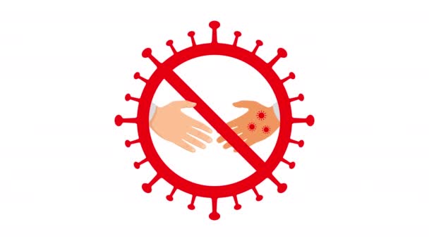 Advertencia Sucio Apretón Manos Virus Propagación Animación — Vídeos de Stock