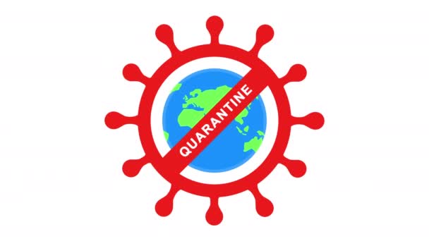 Covid Quarantaine Pandemische Lockdown Animatie Video — Stockvideo