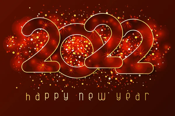 Плакат Новым 2022 Годом Вырезанными Бумаги Цифрами Конфетти Зимние Праздники — стоковый вектор