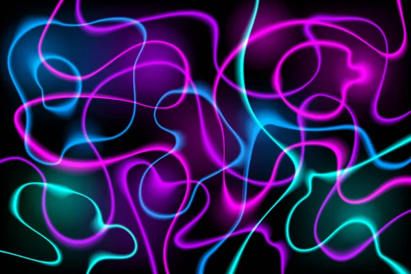 Abstract Neon Background Electric Waves Fluid Form Liquid Blurry Lines — Vetor de Stock