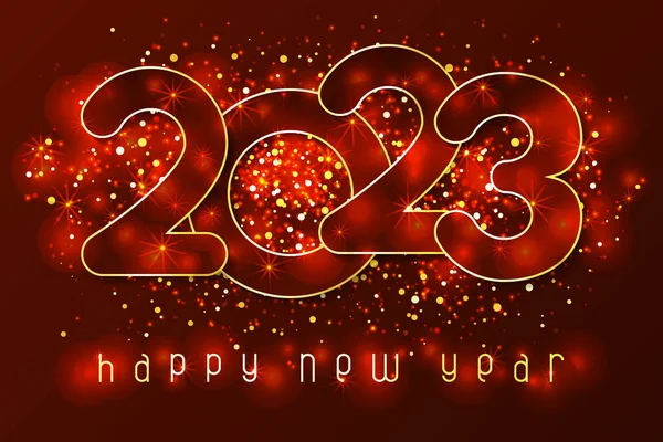 Плакат Новым 2023 Годом Вырезанными Бумаги Цифрами Конфетти Зимние Праздники — стоковый вектор