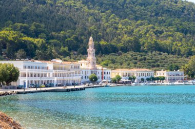 Panormitis 'teki manastır. Symi Dodecanese Adası. Ege Denizi adaları. Yunanistan Avrupa