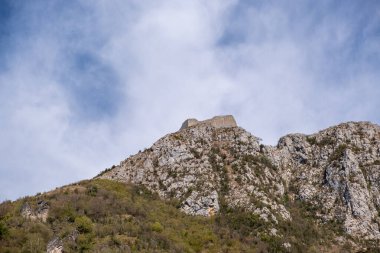 Montsegur Kalesi, Cathar ülkesi, Ariege, Occitanie, Fransa