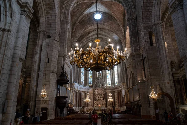 Beziers Cathedral Detailní Vnitřní Prostor — Stock fotografie