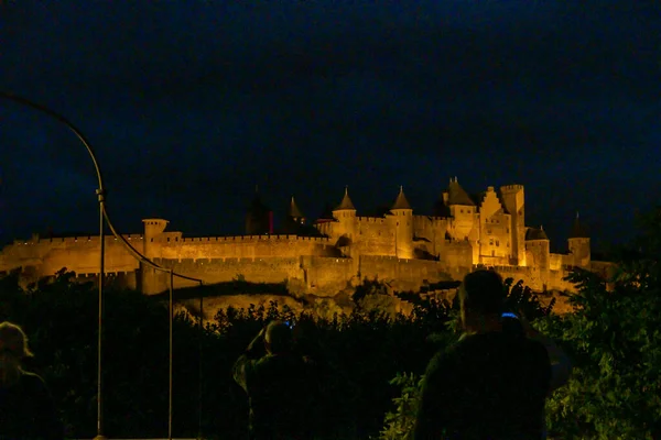 Ville Médiévale Fortifiée Historique Carcassonne Aude Occitanie Sud France Site — Photo