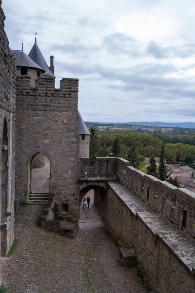 Historic Fortified Medieval City Carcassonne Aude Occitanie Sur Francia Unesco — Foto de Stock