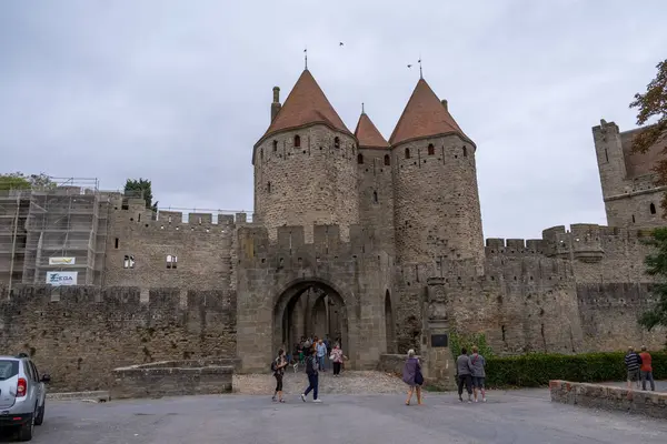 Historisk Befäst Medeltida Staden Carcassonne Aude Occitanie Södra Frankrike Unescos — Stockfoto