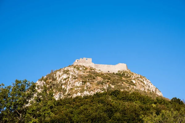 Montsegur Kalesi, Cathar ülkesi, Ariege, Occitanie, Fransa
