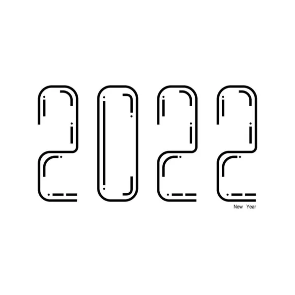 Boldog Évet 2022 Fekete Szám Tipográfia Lapos Design Vektor Illusztráció — Stock Fotó