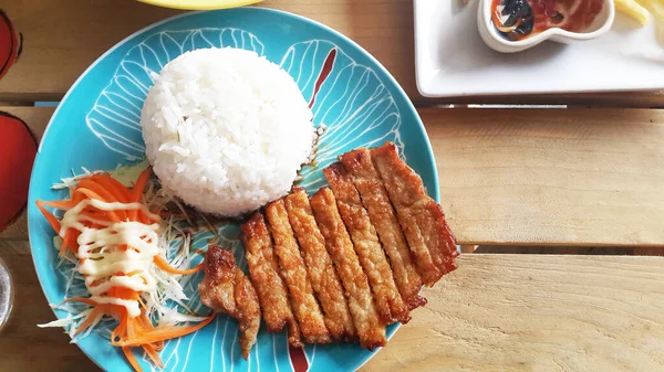 Rice Teriyaki Pork — Stock Photo, Image
