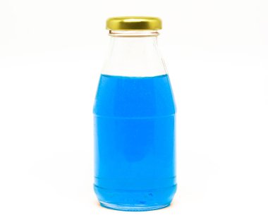 Mavi Hawaii şişesi izole edilmiş beyaz arka plan