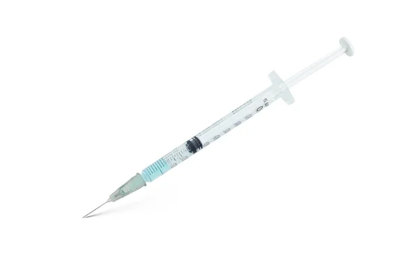 Injekční Stříkačky Bílém Pozadí — Stock fotografie