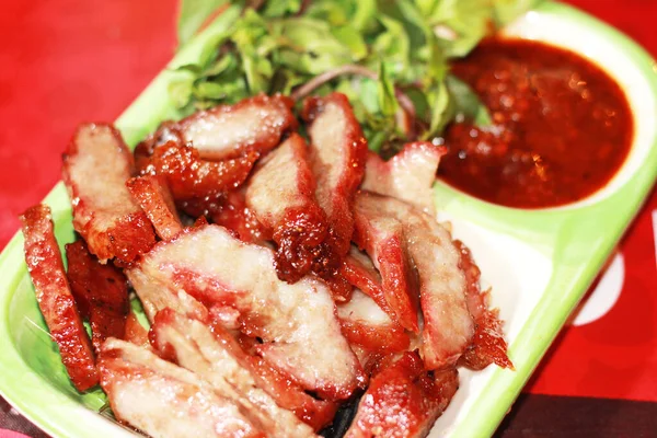 Salsa Barbacoa Cerdo Tailandia Alimentos —  Fotos de Stock