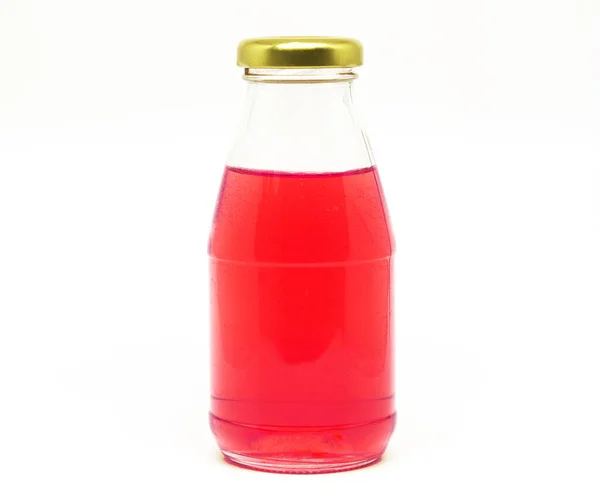 白い背景に隔離された赤い水のボトル — ストック写真
