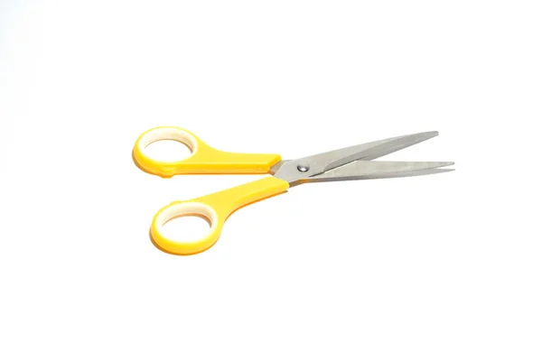 Yellow Scissors Isolated White Background — Stock Photo, Image