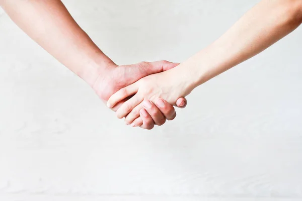 Women Handshake Concept Relationships Love Business Background Wood — Stockfoto