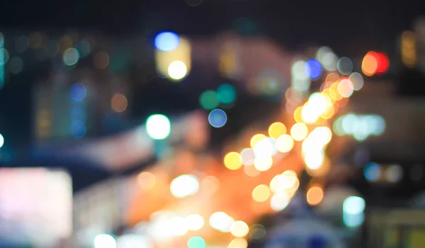 Bokeh Luzes Embaçadas Montado Alto Canto Rua Fundo Abstrato — Fotografia de Stock