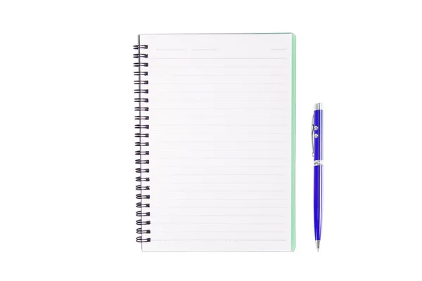 Notebook Pen Isolated White Background — ストック写真