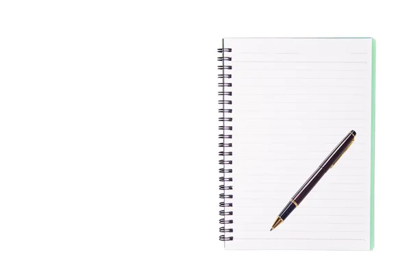 Pen Notebook Isolated White Backgruond — Photo