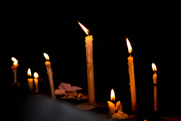 Свічки Темному Фоні — стокове фото