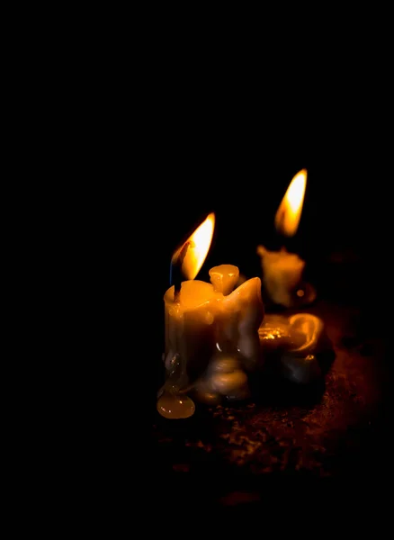 Candles Dark Background — Stock Photo, Image