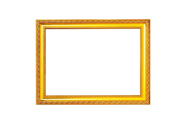 Moldura Vintage Ouro Isolado Fundo Branco — Fotografia de Stock