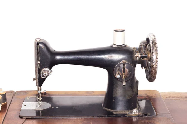 Vintage Sewing Machine Isolated White Background Stock Photo