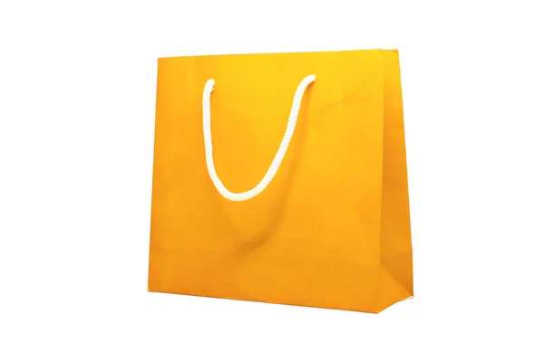 Orange Paper Bag Isolated White Background —  Fotos de Stock