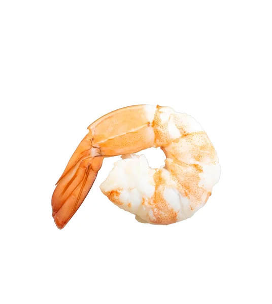 Krewetka Gotowana Owoce Morza Izolowane Białe Tło — Zdjęcie stockowe