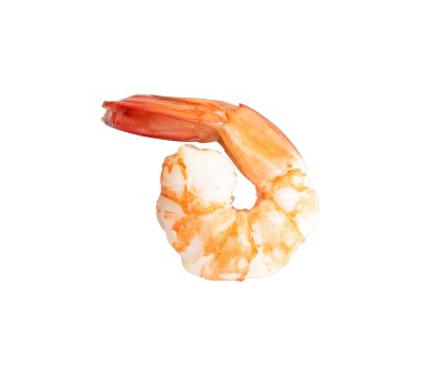 Kaynamış karides karidesi, izole edilmiş beyaz arka plan.