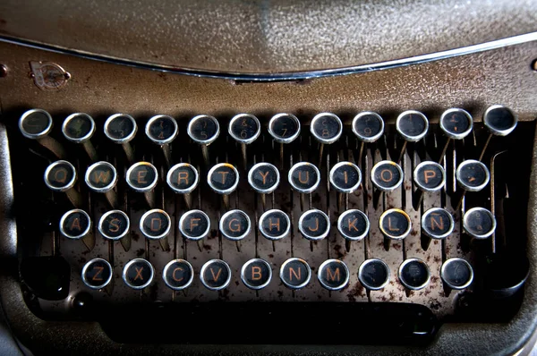Une Vieille Machine Écrire Technologie Antique Pour Écrivains — Photo