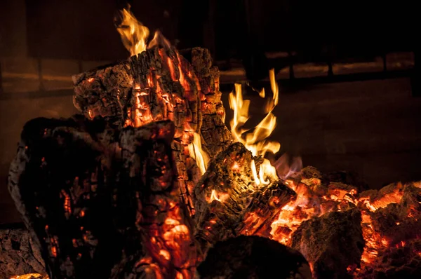 Burning Wood Traditional Festival San Anton — Fotografia de Stock