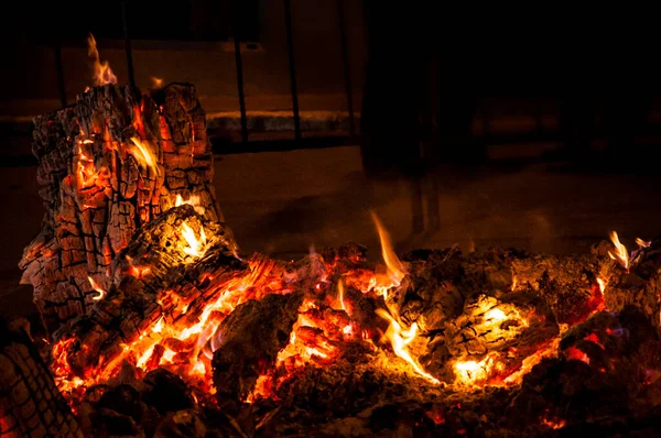 Burning Wood Traditional Festival San Anton — Fotografia de Stock