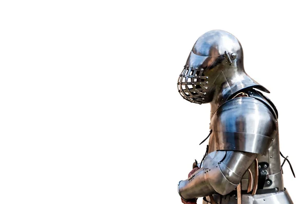 Pejuang Abad Pertengahan Dengan Latar Belakang Putih — Stok Foto