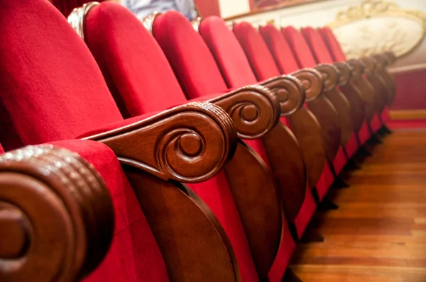 Fila Assentos Velho Teatro Restaurado — Fotografia de Stock