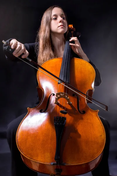 Mooi Meisje Muzikant Spelen Cello — Stockfoto