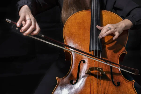 Mooi Meisje Cellist Spelen Sonate — Stockfoto